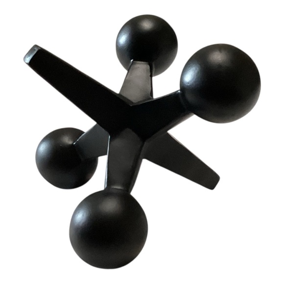 Sagebrook Home Other - 3D Jacks Sculpture Figurine Decor Black Abstract Six Sided Freestanding Design